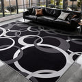 YIHOUSE 6x9 Ft Area Rugs, Concentric Circle Carpet Washable Rug, Black and White Geometric Design Rug for Spacious Living Rooms, Master Bedrooms, Dining Room, Home Office Decor, Nonslip Non-Shedding