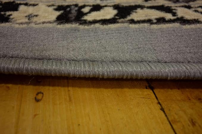 Unique Loom Sialk Hill Collection Area Rug - Washington (8' Round Gray/Black)
