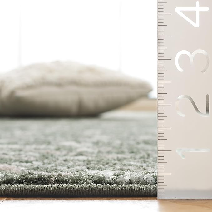 SAFAVIEH Adirondack Collection Area Rug - 6' x 9', Dark Green & Ivory, Chevron Design, Non-Shedding & Easy Care, Ideal for High Traffic Areas in Living Room, Bedroom, Dining (ADR104Y-6)