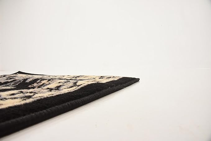 Unique Loom Sialk Hill Collection Area Rug - Washington (2' 2" x 8' 2" Runner Black/Gray)