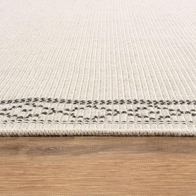 Easy Jute Rugs 6x9 Frame Bone Color Living Room Indoor Outdoor Area Rug for Patio and Kitchen Rug High Traffic Washable Easy to Clean Solid Boho Woven Design Carpet (6 x 9)