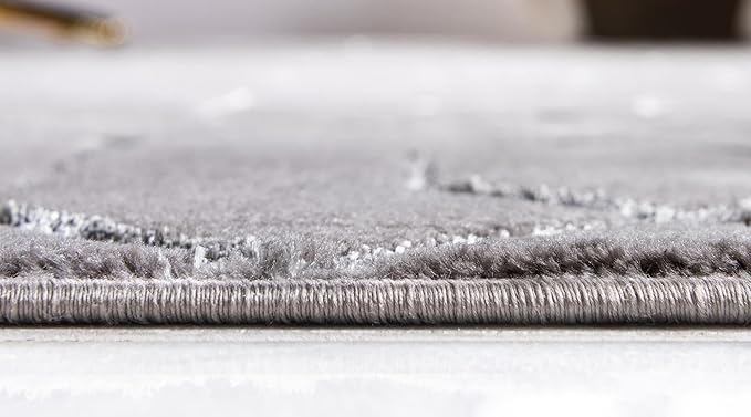 Marilyn Monroe Glam Collection Area Rug - Trellis (3' 3" x 5' 3" Rectangle, Gray Silver/ Silver)