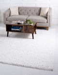 Unique Loom Davos Shag Collection Area Rug - Solid (3' 3" Square, White/ Ivory)