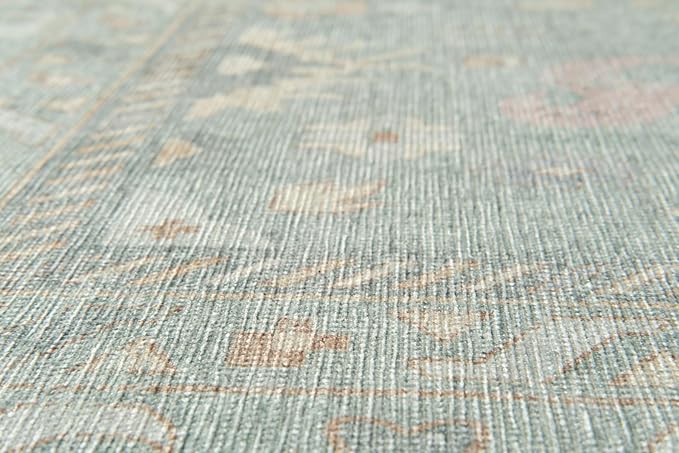Revival Rugs Nimbus 8'x10' Zero-Shedding Area Rug for Living Room Bedroom - Oeko-TEX Certified, Low Pile, Spot Clean, Confetti, Mint Green