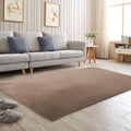 Solid Color Rabbit Fur Carpet, Ultra-Soft and Cozy, Perfect for Bedroom, Living Room Decor and Comfort (Coffee, 4' x 6')
