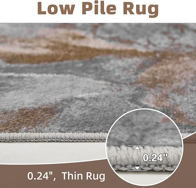 5x7 Area Rugs for Living Room, Modern Abstract Rug for Bedroom, Contemporary Machine Washable Rug, Large Stain Resistant Carpet for Dining Room Playroom Home Office, Pet & Kids Friendly