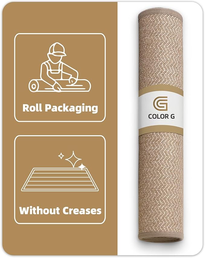 Color&Geometry Large Front Door Mat Indoor Entrance, 36"X56" Indoor Mats for Entryway Non Slip Rubber Backed, Dirt Trapper Double Door Mat Washable, Dark Khaki (Rolled-up NO Creases)