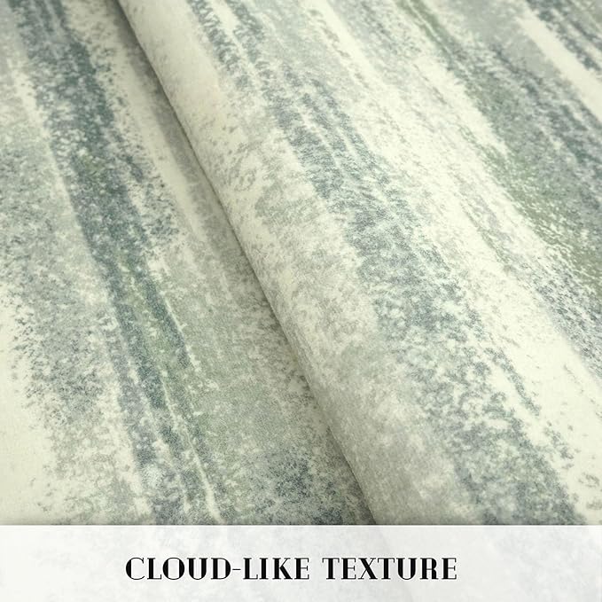 Modern Abstract Runner Rug 2x5, Sage Green Grey Washable Kitchen Runner Entryway Rug Mat Non-Slip Soft Hallway Rug Runner Thin Print Faux Wool Carpet for Bedroom Laundry Room Indoor