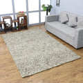 Hand Tufted Wool ECO-Friendly Area Rugs - 8'x10', Rectangle Shape, Dark Brown & Beige, Solid Plain Design, High Pile Handmade Area Rugs for Living Room, Bed Room (KWC111)