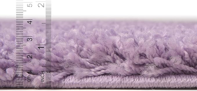 Unique Loom Solid Shag Collection Area Rug (2' x 6' 5" Runner, Lilac)