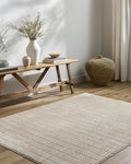 Livabliss x Our PNW Home Cascade Minimalist Striped Area Rug, 2'7" x 10', Light Brown