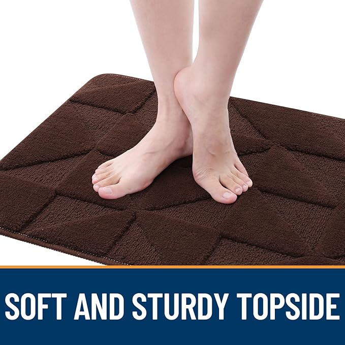 OLANLY Door Mats Indoor, Non-Slip, Absorbent, Dirt Resist, Entrance Washable Mat, Low-Profile Inside Entry Doormat for Entryway (59x36 inches, Dark Brown)