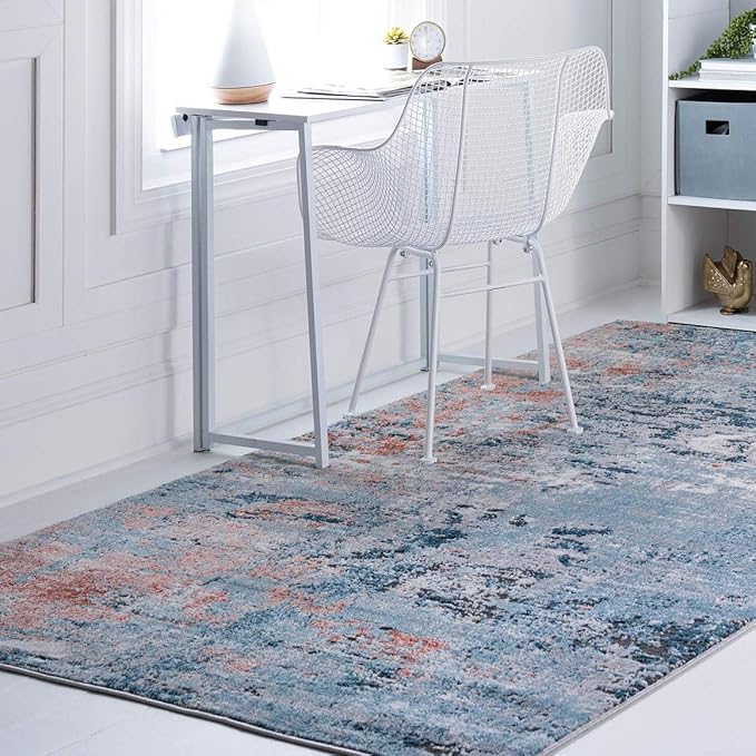 Rugs.com Leipzig Collection Area Rug – 9X12 Multi Low-Pile Rug Perfect for Living Rooms, Large Dining Rooms, Open Floorplans