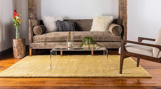 Unique Loom Solo Collection Area Rug - Calabasas (3' 3" x 5' 3" Rectangle, Yellow)