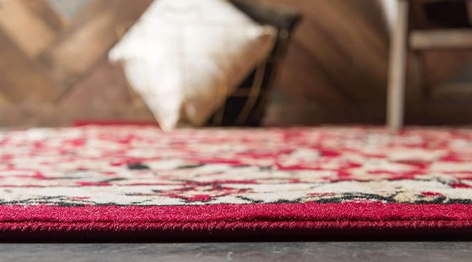 Unique Loom Espahan Collection Area Rug - Cape Cod (6' 1" x 9' Rectangle, Red/ Beige)