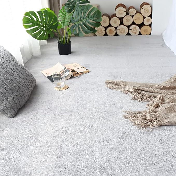 Soft Cashmere Area Rug Luxury Bedside Carpet Bedroom Living Room Mats Solid Color Children's Room Rugs Runner Carpets Indoor Mats Home Décor White Gray Red 3' X 9'