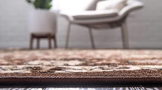 Unique Loom Espahan Collection Area Rug - Cape Cod (7' 10" Round, Brown/ Beige)