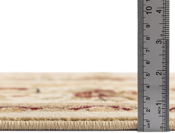Rugs.com Chateau Collection Rug – 2' x 5' 3 Runner Cream Medium Rug Perfect for Hallways, Entryways