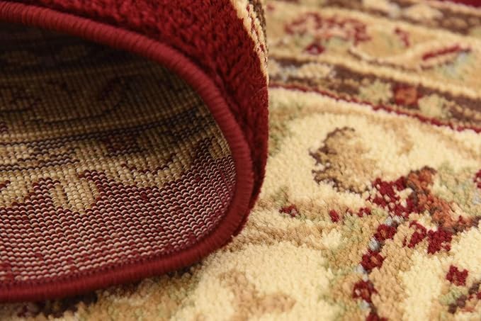 Unique Loom Voyage Collection Traditional Oriental Classic Intricate Design Area Rug (8' 0 x 8' 0 Square, Red/Gold)