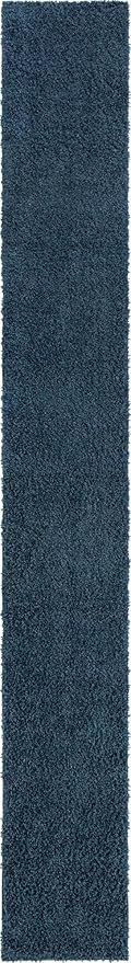 Unique Loom Davos Shag Collection Area Rug - Solid (2' 7" x 20' Runner, Marine Blue)