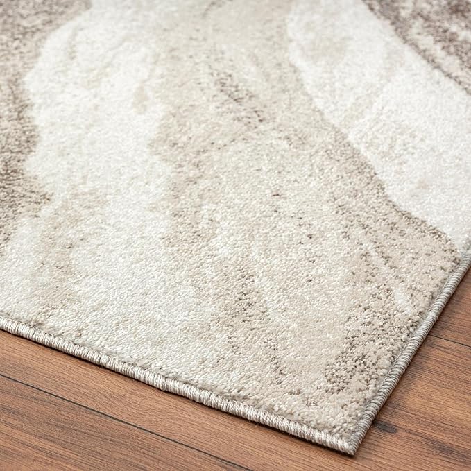 LUXE WEAVERS Lagos Collection 7983 Brown 4x5 Art Deco Geometric Area Rug