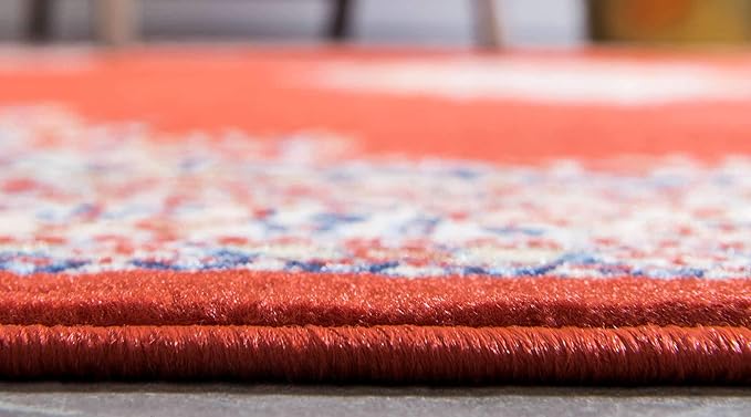Unique Loom Reza Collection Traditional Persian Style Area Rug, 9 x 12 ft, Terracotta/Ivory