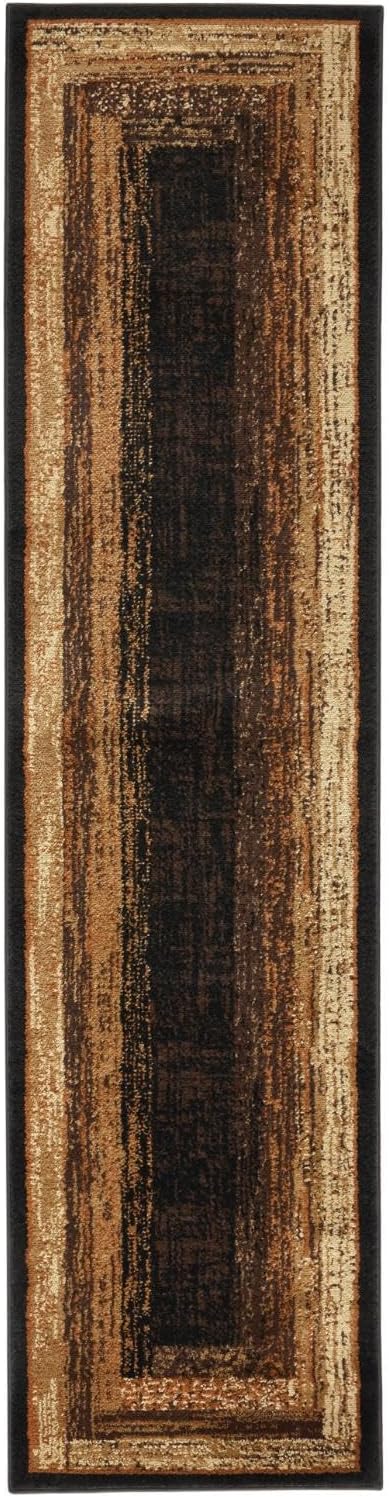 Home Dynamix Royalty Vega Contemporary Geometric Runner Area Rug, Black/Beige, 1'9"x7'2"