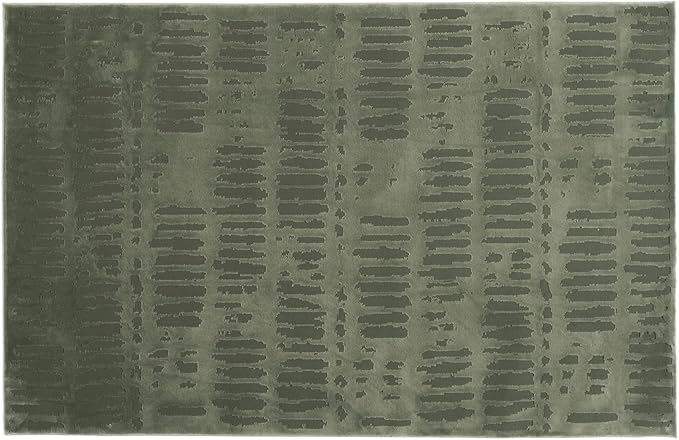Revival Rugs Shell 3'11"x6'1" Machine Washable Area Rug for Kitchen Bedroom - 100% Recycled Oeko-TEX Certified, Medium Pile, Green