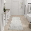 Nourison Home Astra Machine Washable Grey 2'2" x 8' Area Rug - Easy Clean, Non Shedding, Bed Room, Living Room, Dining Room, Kitchen (8' Runner)