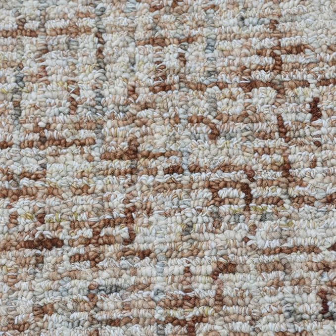 Hand Tufted Wool ECO-Friendly Area Rugs - 2'6''x11', Runner Shape, Light Brown, Solid Plain Design, High Pile Thick Handmade Area Rugs for Living Room, Bed Room (KWC111)