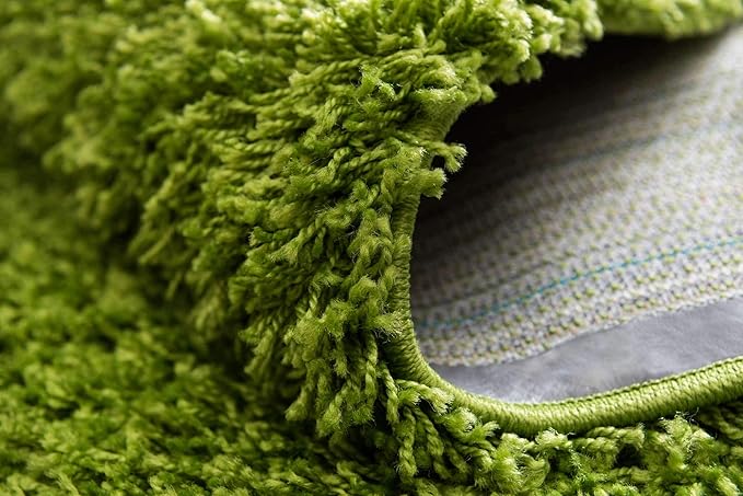 Unique Loom Solid Shag Collection Area Rug (2' x 6' 5" Runner, Grass Green)