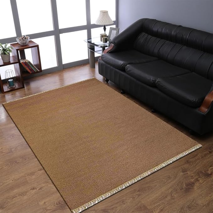 Rugsotic Carpets Hand Woven Flat Weave Kilim Wool 4'x6' Area Rug Solid Cream D00111