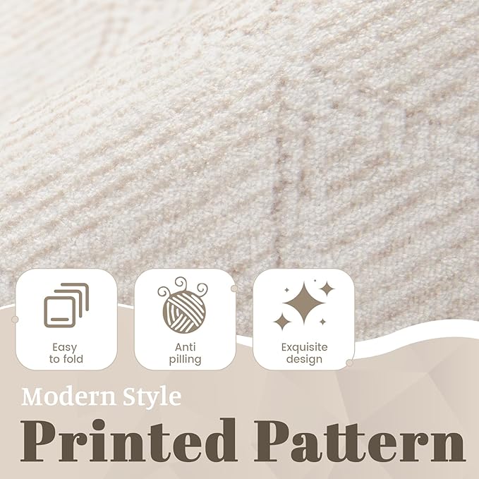 6x9 Area Rug Living Room: Washable Boho Geometric Moroccan Rug Neutral Modern Farmhouse Indoor Soft Non Slip Ultra Thin Printed Pattern Carpet for Dining Room Bedroom Nursery Home (Beige, 6'x9')