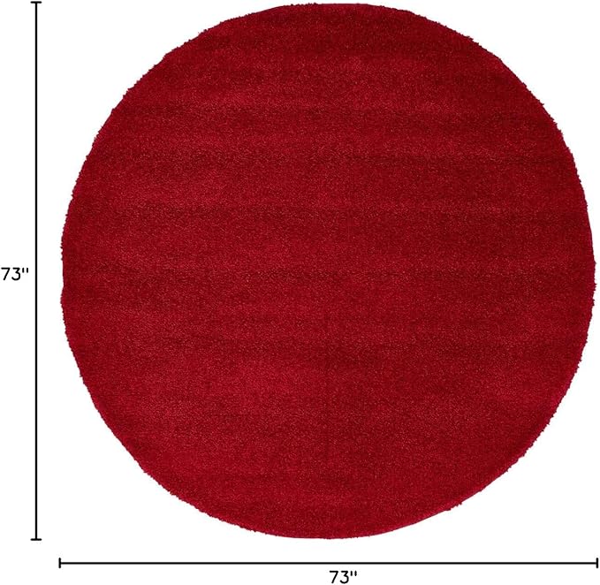 Unique Loom Solo Collection Area Rug - Calabasas (6' 1" Round, Red)