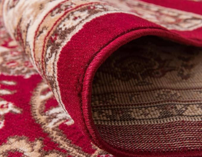 Unique Loom Sialk Hill Collection Area Rug - Washington (3' 3" x 5' 3" Rectangle Burgundy/Cream)