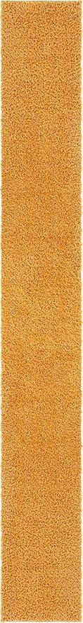 Unique Loom Davos Shag Collection Area Rug - Solid (2' 7" x 20' Runner, Sun Yellow)
