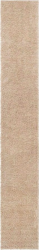 Unique Loom Davos Shag Collection Area Rug - Solid (2' 7" x 16' 5" Runner, Linen)