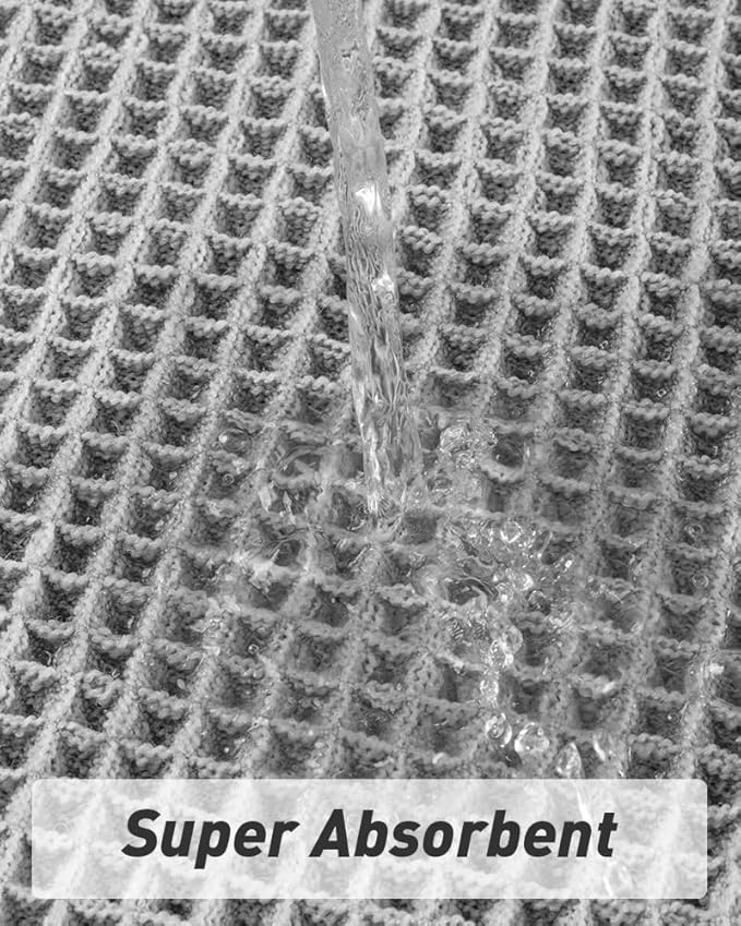 Upgraded Waffle Runner Rug Super Absorbent Non Slip Bath Mats for Bathroom Machine Washable Bathroom Runner Rug with Tassels, Ideal for Hallway Bedroom Laundry Room, Light Grey, 2'x 4'（24" x 48")