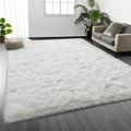 Shag Area Rug, 4 X 6 Plush Fuzzy Rugs for Living Room, Ultra Soft Fluffy Furry Rug for Bedroom, Indoor Carpet Nursery Rugs for Kids Room Home Decor, White