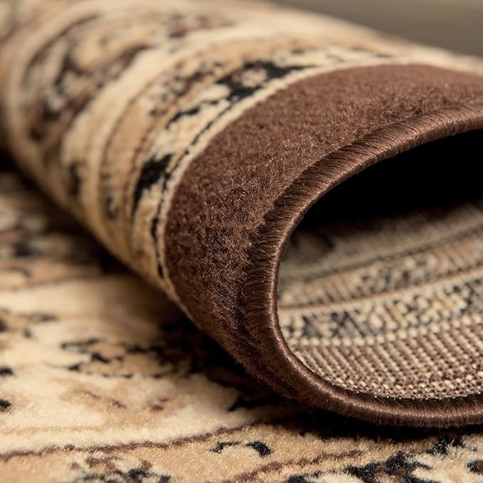 Unique Loom Sialk Hill Collection Area Rug - Washington (3' 3" Round Brown/Black)