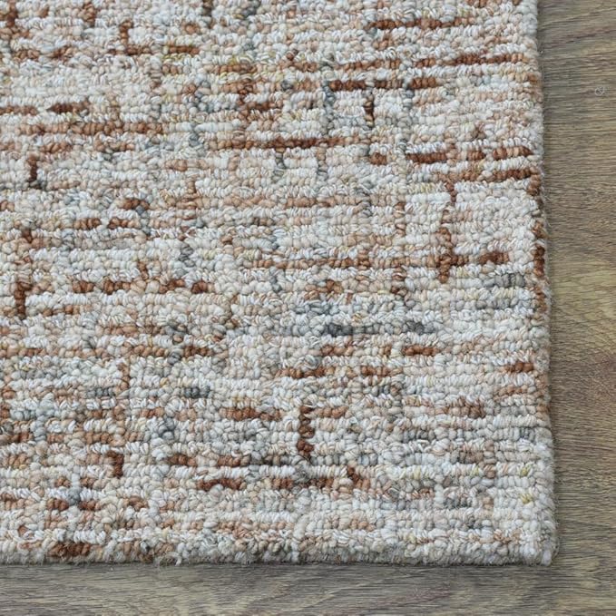 Hand Tufted Wool ECO-Friendly Area Rugs - 2'6''x11', Runner Shape, Light Brown, Solid Plain Design, High Pile Thick Handmade Area Rugs for Living Room, Bed Room (KWC111)