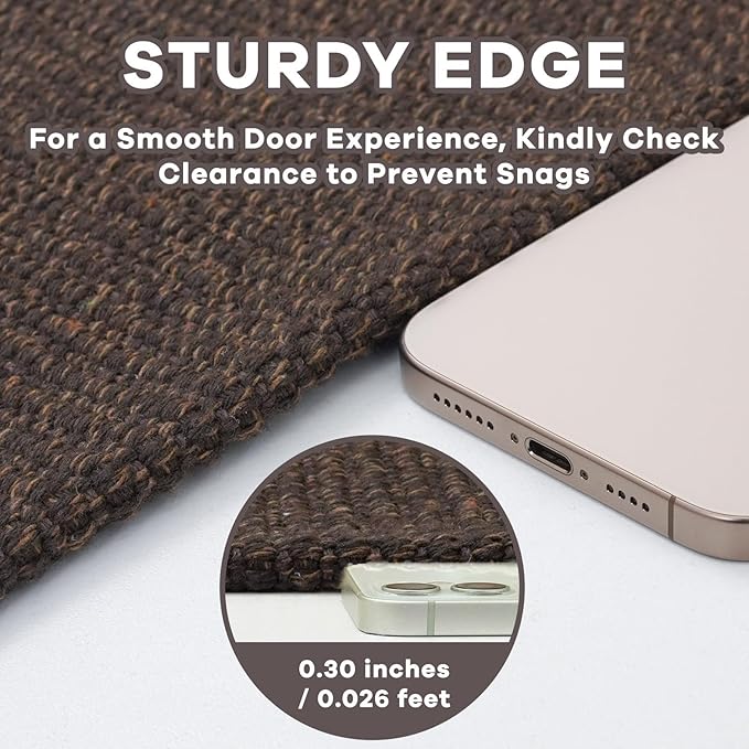 EARTHALL Extra Long Runner Rug 3x14 Ft Washable Runners for Hallways Cotton Non Slip Entryway Runner Braided Kitchen Runner Indoor Outdoor Carpet Runners for Stair, Hall, Foyers, Brown/Coffee