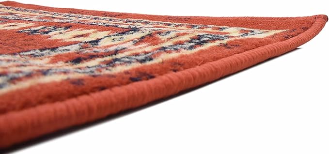 Unique Loom Taftan Collection Border Geometric Tribal Inspired Design Area Rug (2' 2 x 8' 2 Runner, Terracotta/ Ivory)