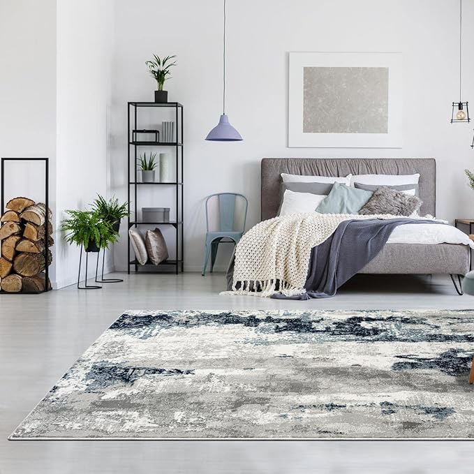 LUXE WEAVERS Kimberly Collection Ivory 9x12 Modern Abstract Area Rug