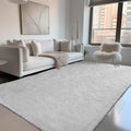 Zentavio White Area Rugs for Bedroom Soft Large Living Room Rugs 5x8 Fluffy Furry Shag Aesthetic Carpet Plush High Pile Floor Rug for Nursery Kids Room Dorm Home Decor