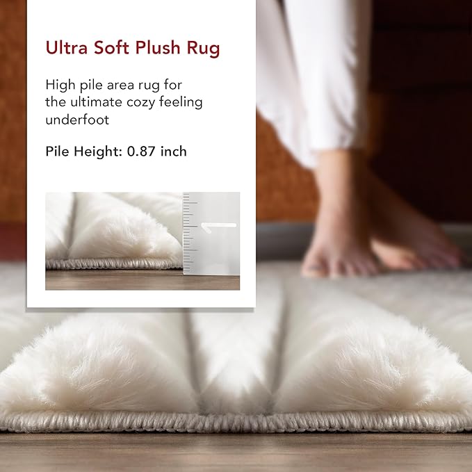 Nuloom SuperiorWash Collection Kai Off-White, 7'6" x 9'6", Fluffy and Cozy, High Traffic, Stain Resistant, Easy Clean, Durable Washable Area Rug for Bedroom, Living Room, Dining, Den, Foyer, Entryway