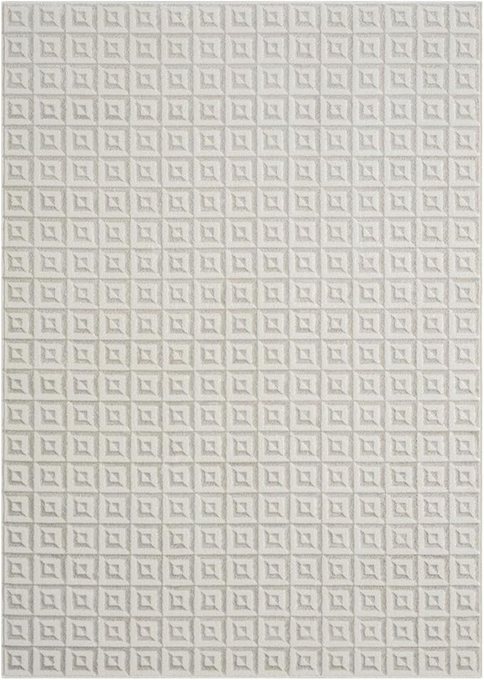 LUXE WEAVERS Geometric Greek Pattern Area Rug, Cream, 5'X7'