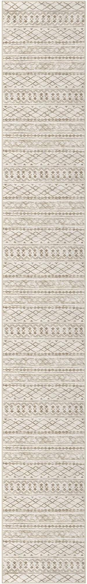 KUTA Long Hallway Runner Rug 2.6x18 Non-Slip Washable, Moroccan Vintage Beige Boho Kitchen Rugs Ultra Soft Distressed Geometric Floor Carpet Runners for Bedroom Laundry Stairway Entryway