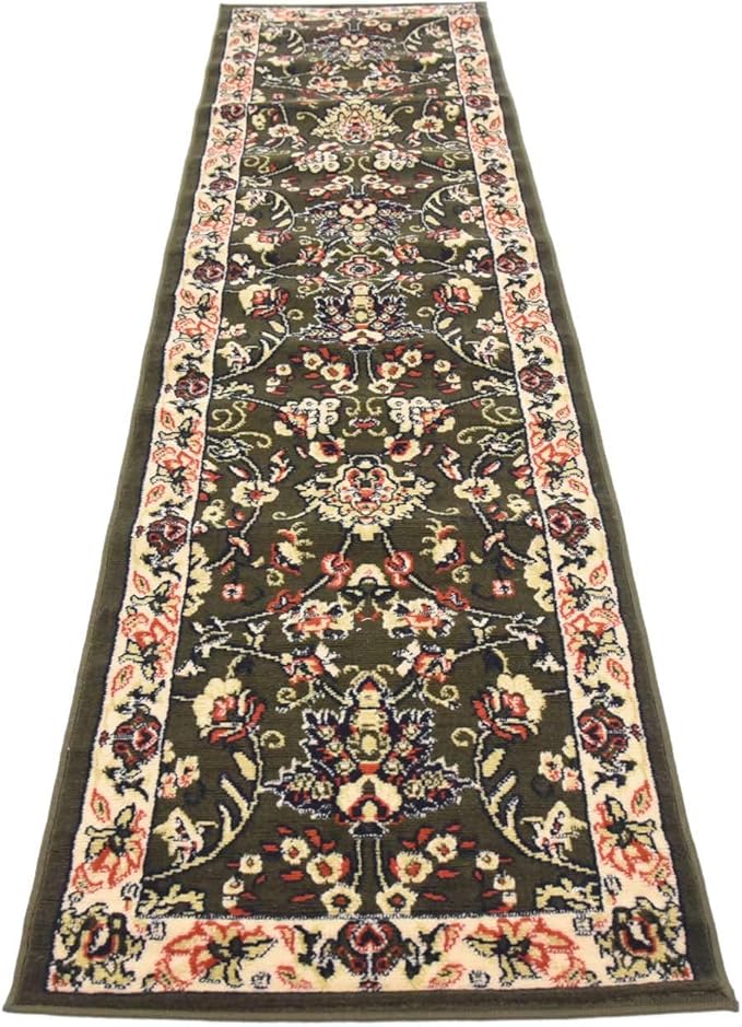 Unique Loom Sialk Hill Collection Area Rug - Washington (2' 2" x 8' 2" Runner Green/Hunter Green)