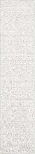 SAFAVIEH Tulum Collection Runner Rug - 2' x 19', Ivory & Light Grey, Moroccan Boho Tribal Design, Non-Shedding & Easy to Clean, Ideal for Living Room, Hallway, Foyer, Bedroom (TUL272G)